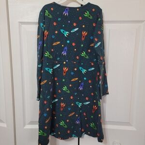 Space-Themed Long Sleeve Dress Girls